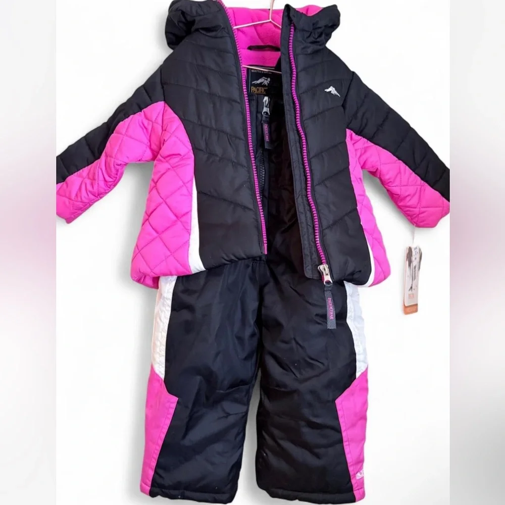 Girls Kids Pacific Trail Two Piece‎ pink and black winter vacation snowsuit